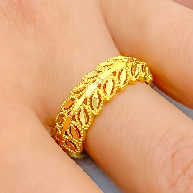 Gold Wedding Ring-Dainty Chic 22k Gold Ring