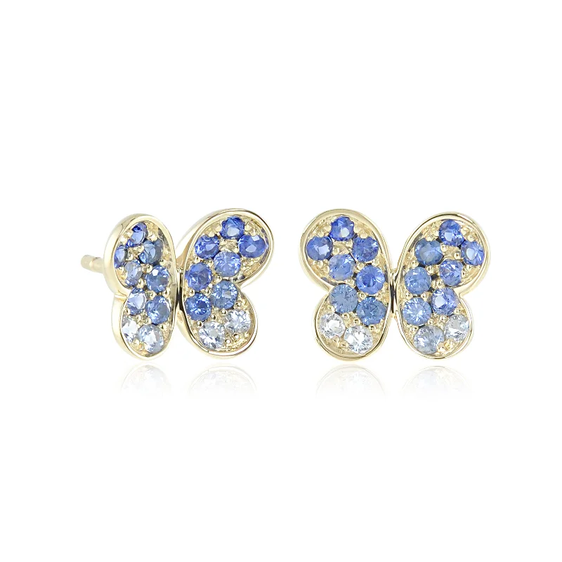 Chic Earrings for Women-Sapphire Butterfly Earrings