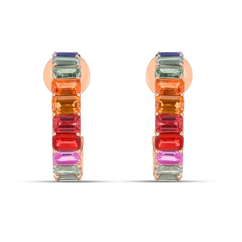 Chic Earrings for Women-Rainbow Sapphire Earrings