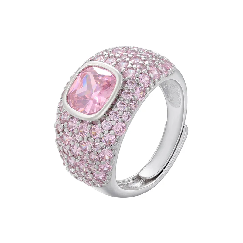 White Gold Color Pink Diamond