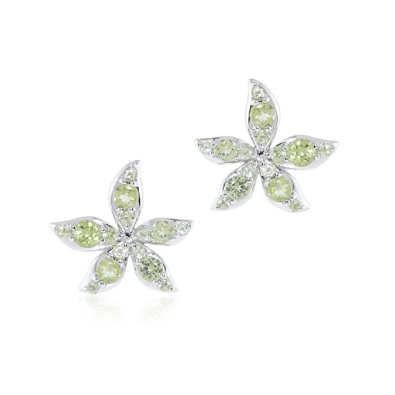 Wedding Earrings with Ruby-Ava Earrings in Peridot