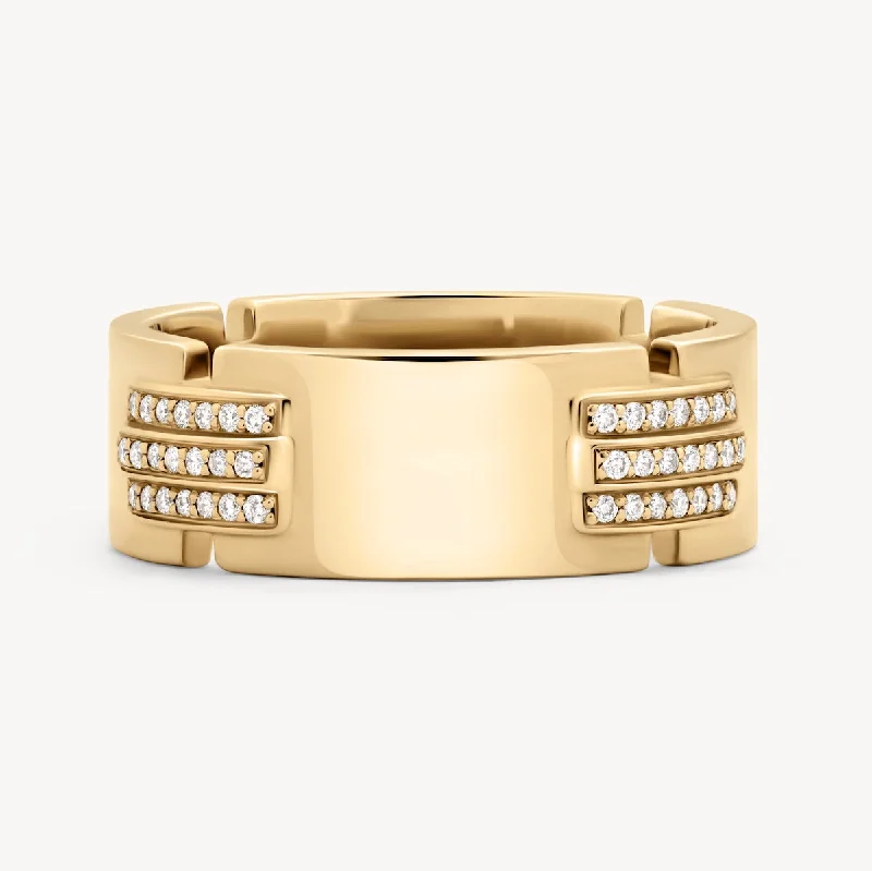 Beautiful Gold Wedding Band-Luxe Latch Eternity Ring