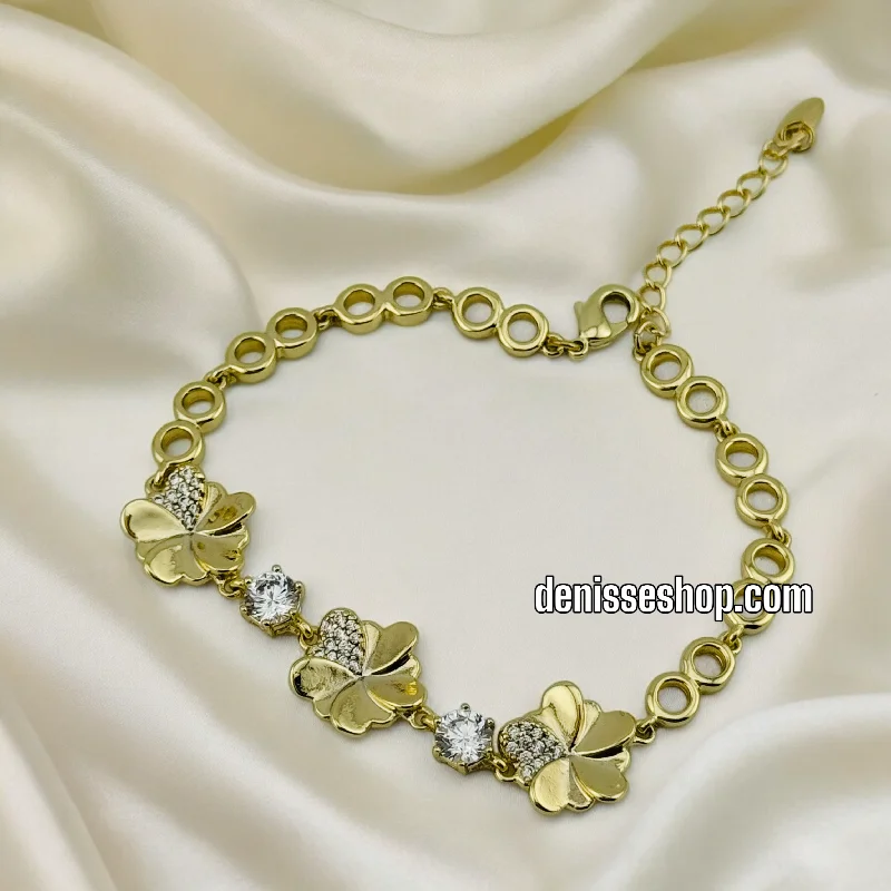 Luxury Pearl Bracelet for Weddings-14K FLOWERS BRACELET BR364