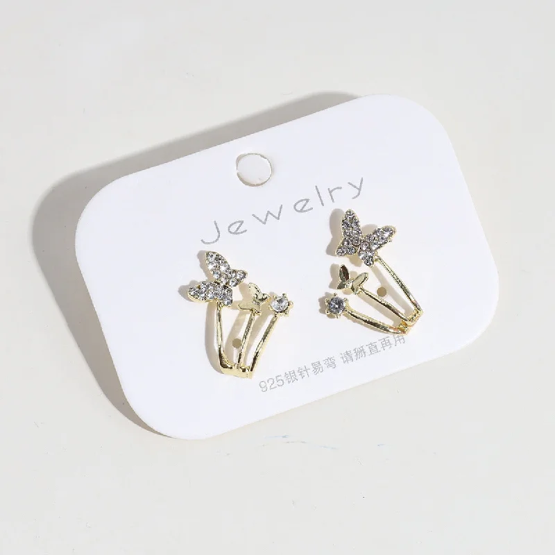 Rhinestone Butterfly Studs