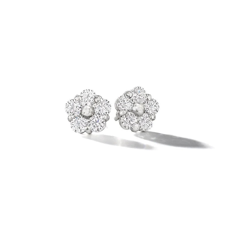 Unique Design Earrings-Anzia Flower Diamond Studs - XXL