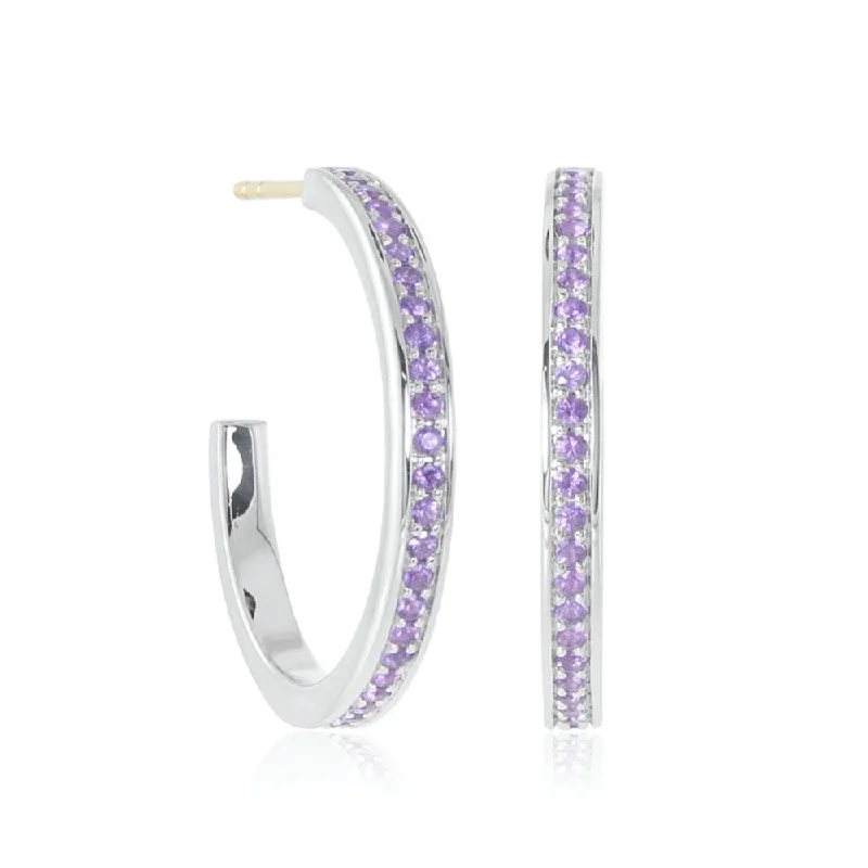 Vintage Earrings for Women-Gigi Hoop Earrings in Amethyst