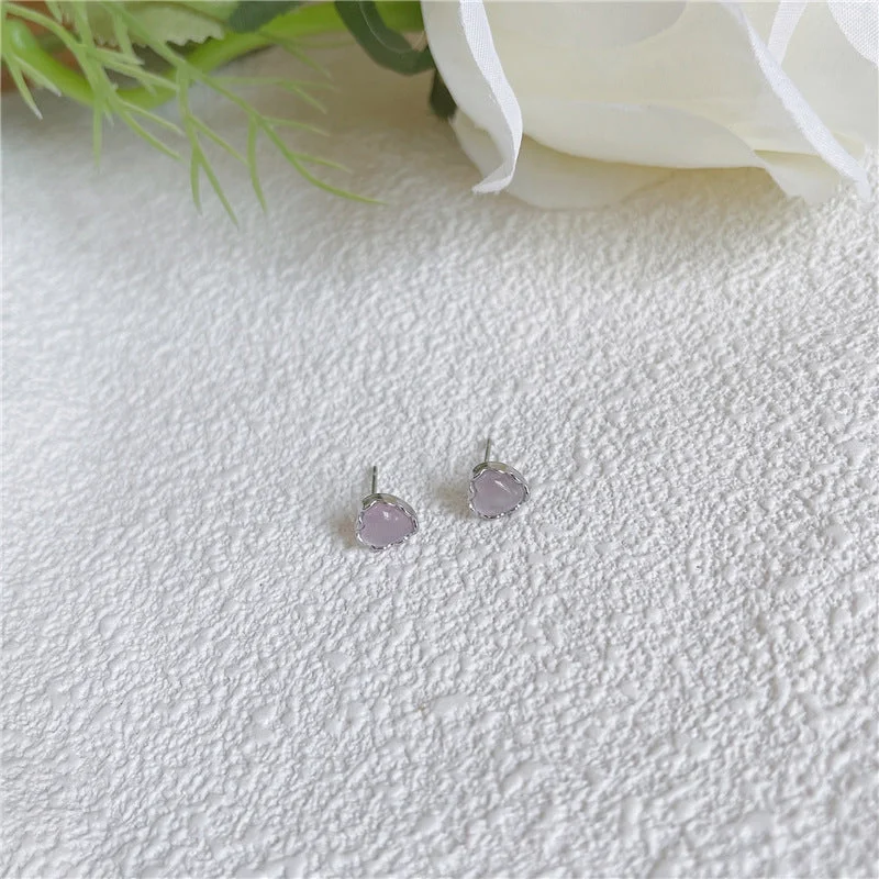 Silver Pink Cat Eye Pair