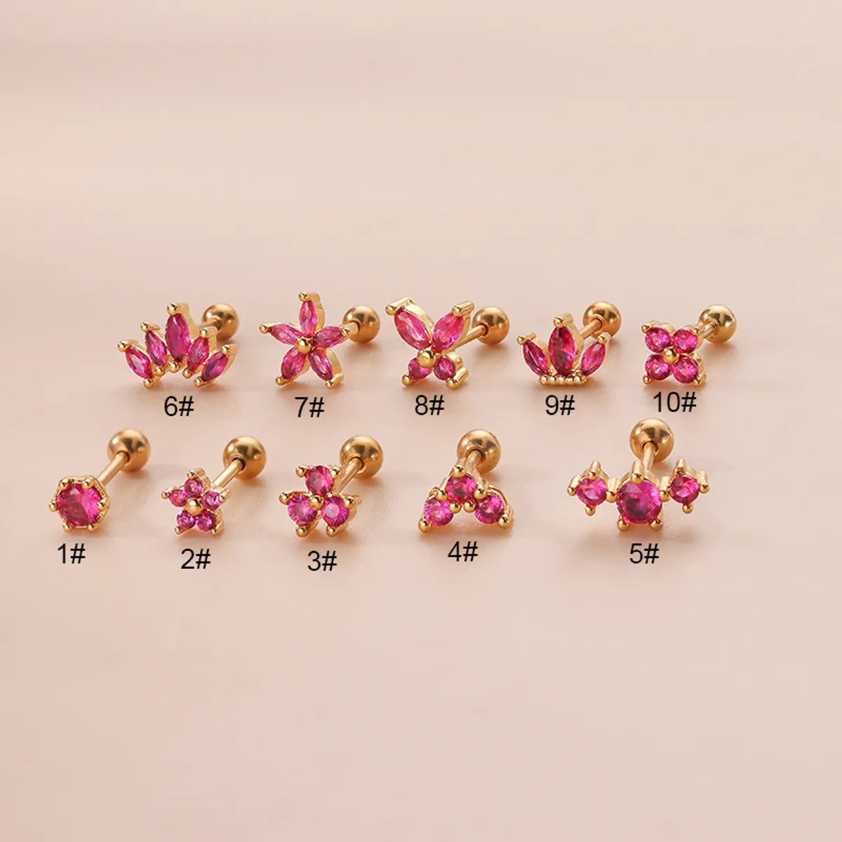 Simple Silver Drop Earrings-1 Piece Fashion Flower Plating Inlay Copper Zircon Ear Studs