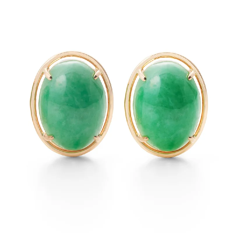 Retro Earrings for Women-Peninsula Earrings in Apple Green Jade