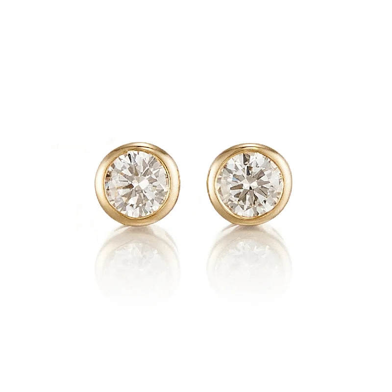 Swarovski Crystal Earrings-Mini Dot Earrings in Diamonds