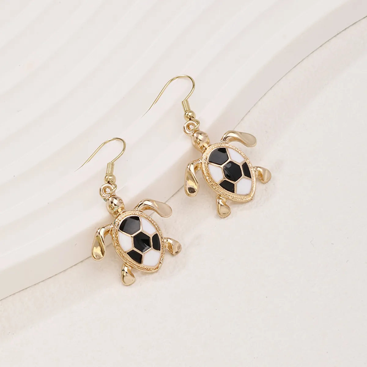 Handmade Silver Earrings-Wholesale Jewelry Cute Tortoise Alloy Enamel Ear Hook