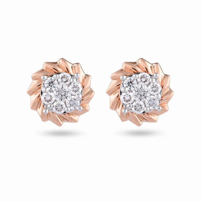 Stud Earrings for Women-Two way wearable Jacket Stud Earrings  in Illusion setting