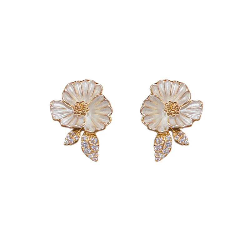 Flower Stud Earrings (Thick Real Gold Plating)