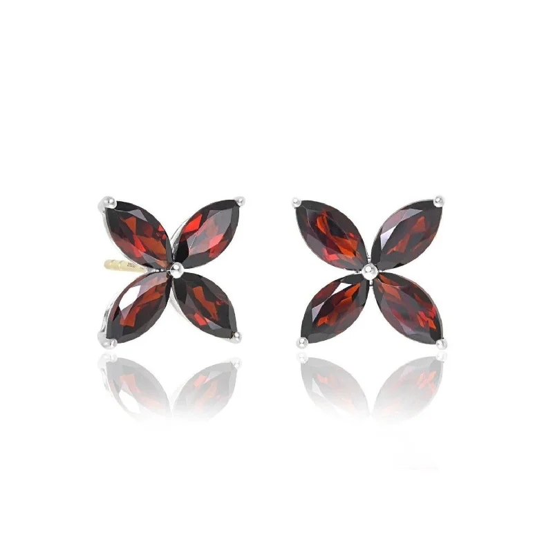 High-Quality Diamond Earrings-Stella Earrings in Garnet