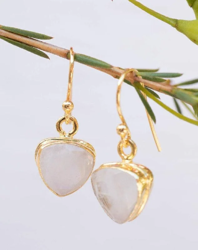 Elegant Bridal Earrings-Moonstone Earrings ~ Gold Vermeil  ~ ME116