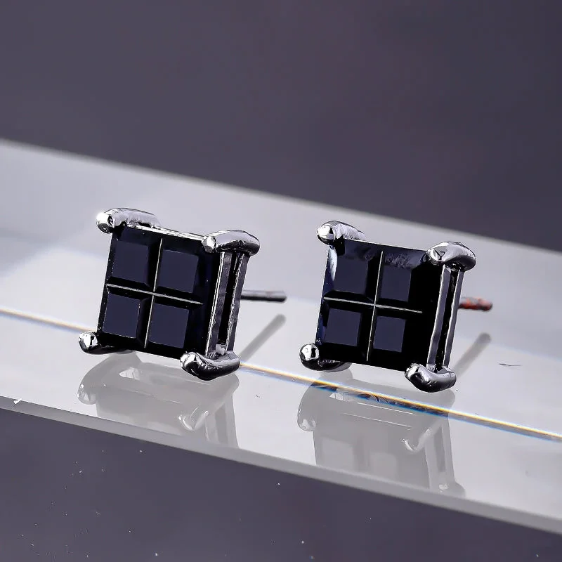 Unique Gold Earrings-1 Pair Hip-hop Retro Classic Style Square Plating Inlay Copper Zircon White Gold Plated Gold Plated Ear Studs