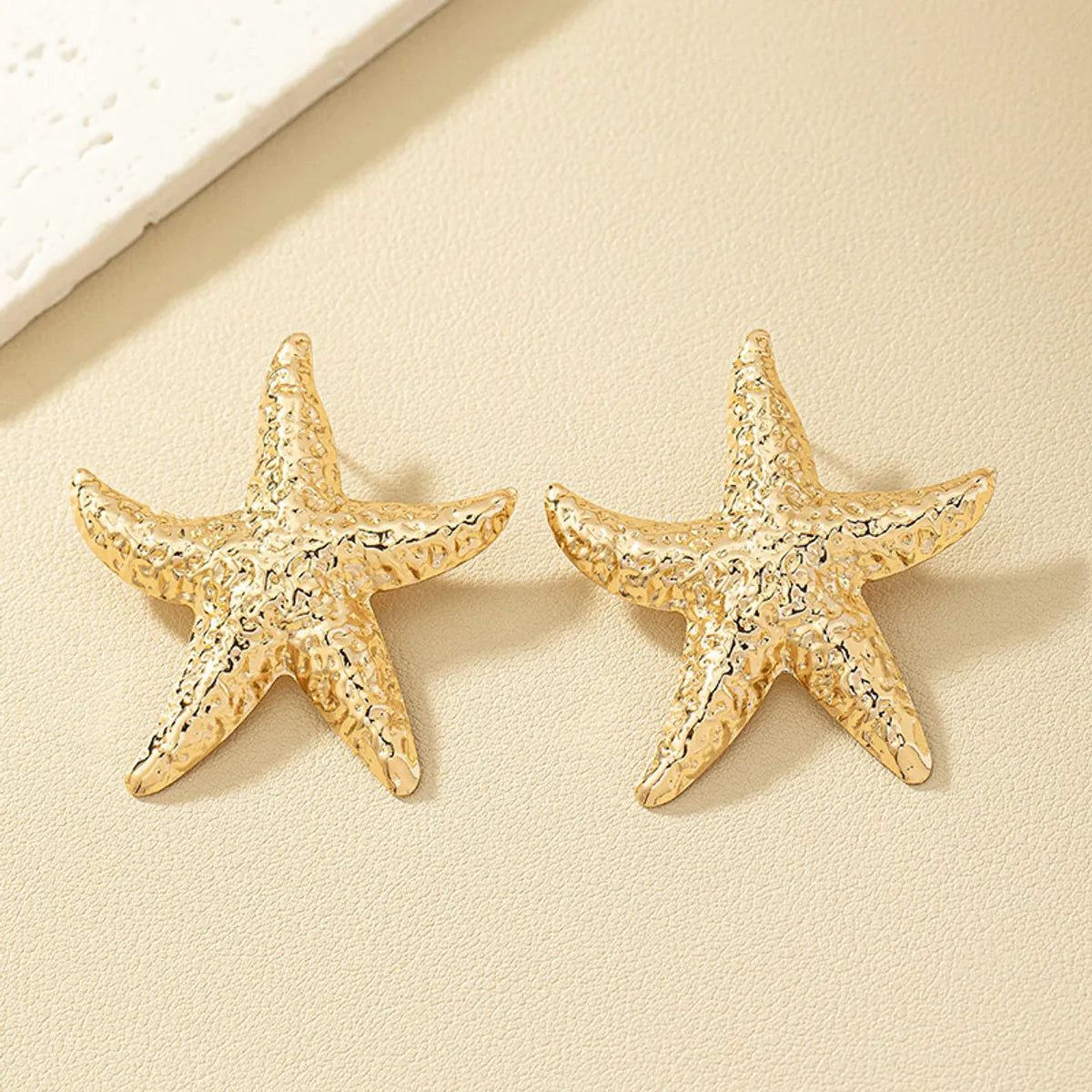 Gemstone Hoop Earrings-1 Pair Hawaiian Beach Starfish Plating Alloy Ear Studs