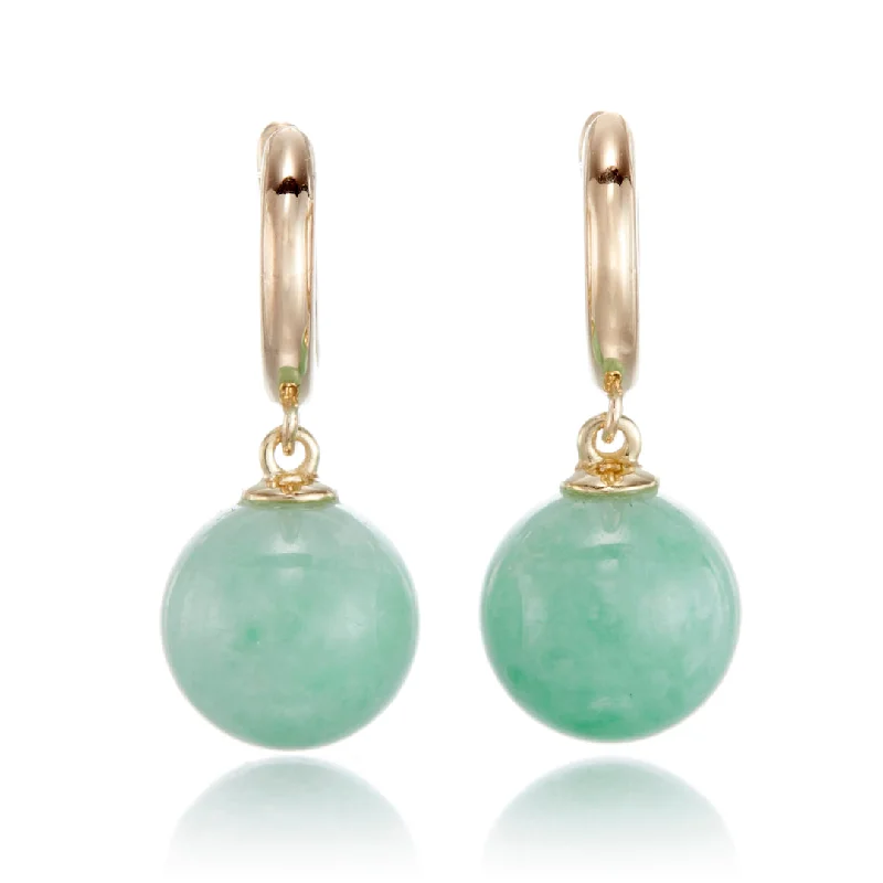 Pearl and Gold Earrings-Soho Earrings in Apple Green Jade