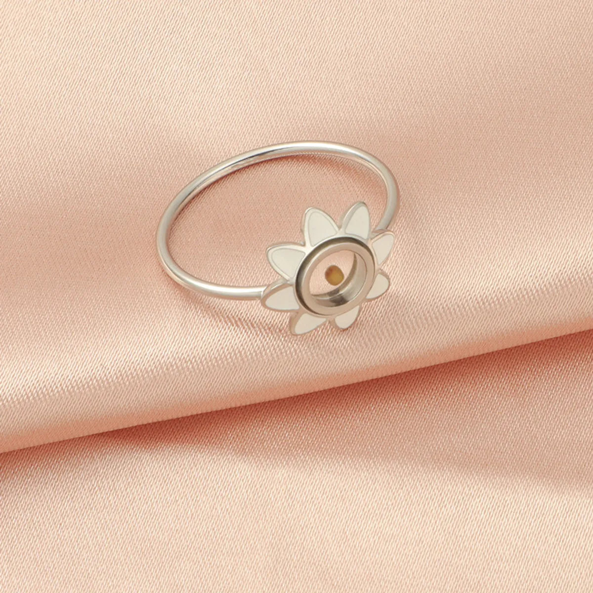 Elegant Rose Gold Engagement Ring-Ig Style Flower Stainless Steel Gold Plated Silver Plated Rings