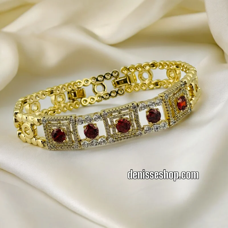 Luxury Leather Bracelet-14K RED BRACELET BR373