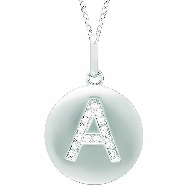 Diamond Initial Disc Pendant