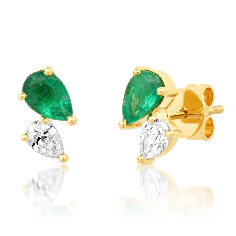 Vintage Earrings for Women-Double Stone Studs