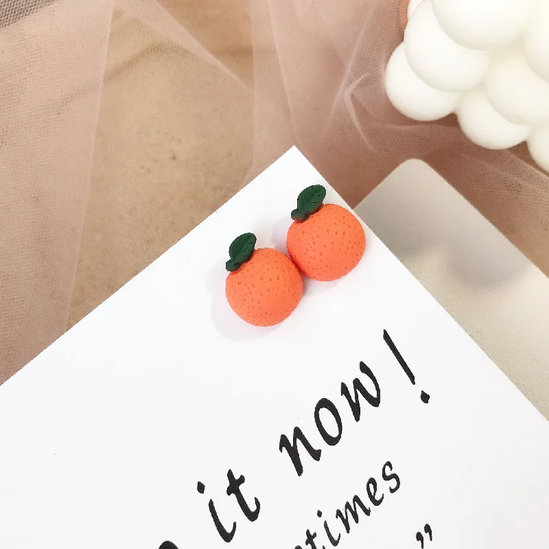 Orange Ear Studs