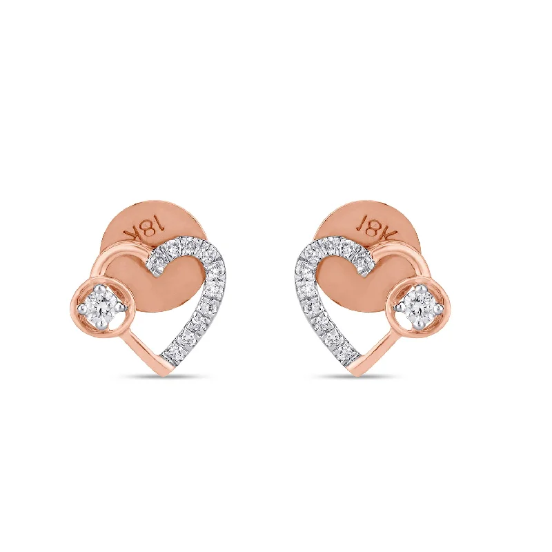 Statement Earrings for Evening-Hear shapped Diamond  Earrings