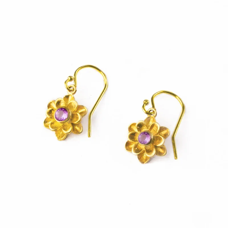 Gold Earrings for Teens-Bloom Custom Birthstone Drop Earrings