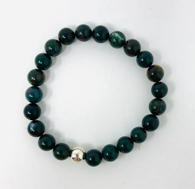 Vintage Leather Bracelet-Bloodstone Bracelet