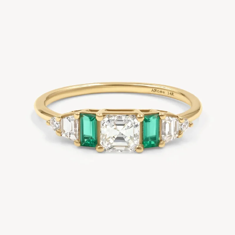 Large Engagement Ring-Hall of Emerald Ring