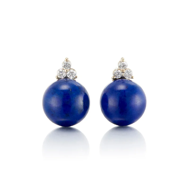 Birthstone Earrings for December-Madison Earrings in Lapis & Diamonds