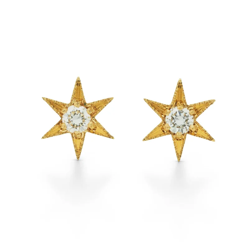 Gorgeous Stud Earrings-Petite Six Point Star Stud Earrings