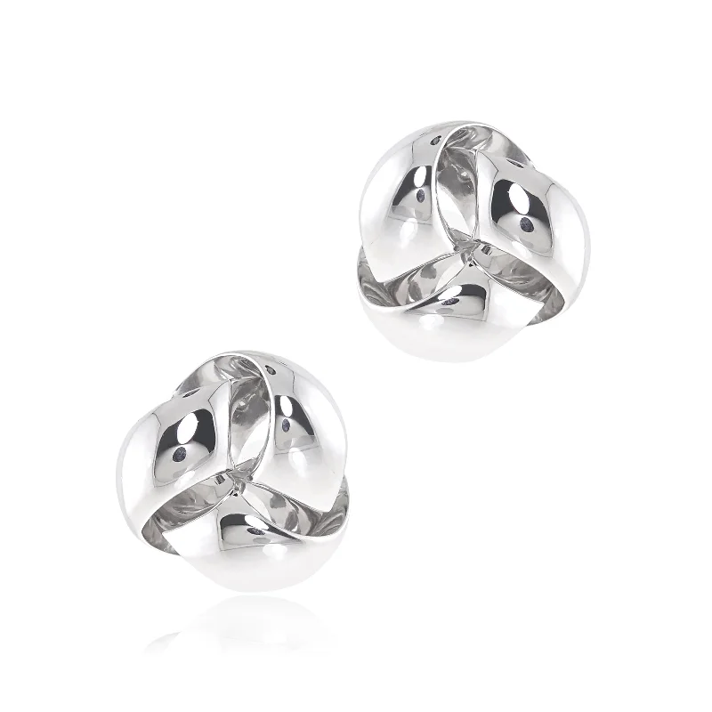 Luxury Earrings for Wedding-Sterling Silver Knot Earrings