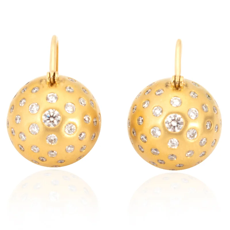 Gold Plated Earrings-15mm Globe Earrings