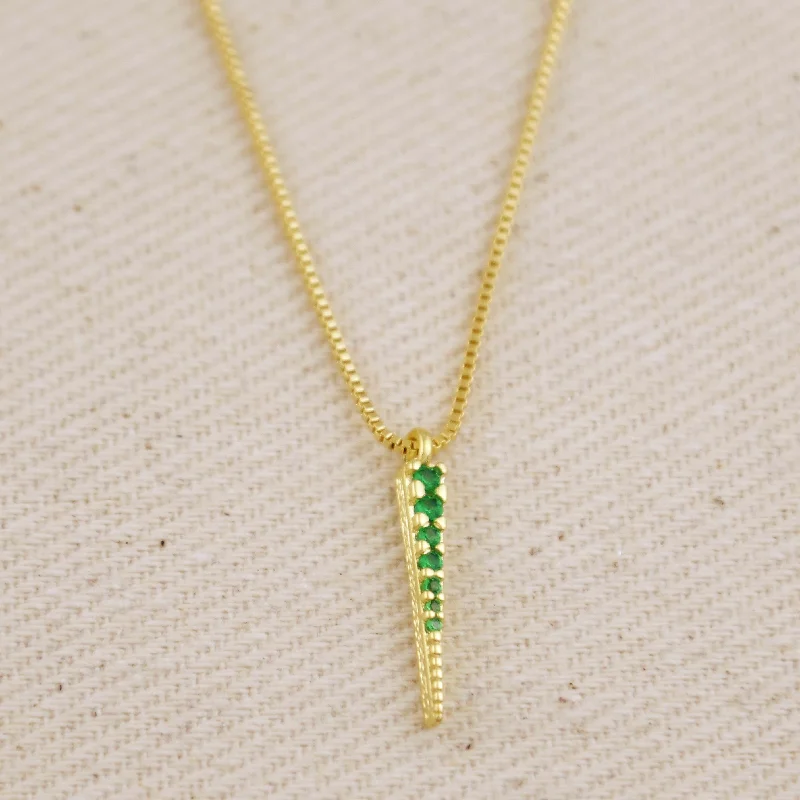 Emerald CZ Spear Necklace