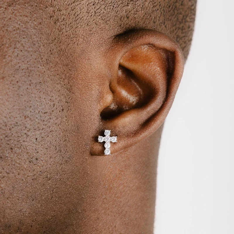 High-Quality Diamond Earrings-Micro Cross Stud Earrings