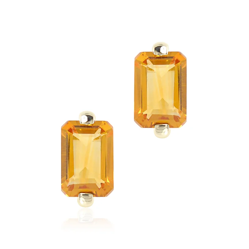 Gold Earrings for Teens-Jackie Earrings in Citrine