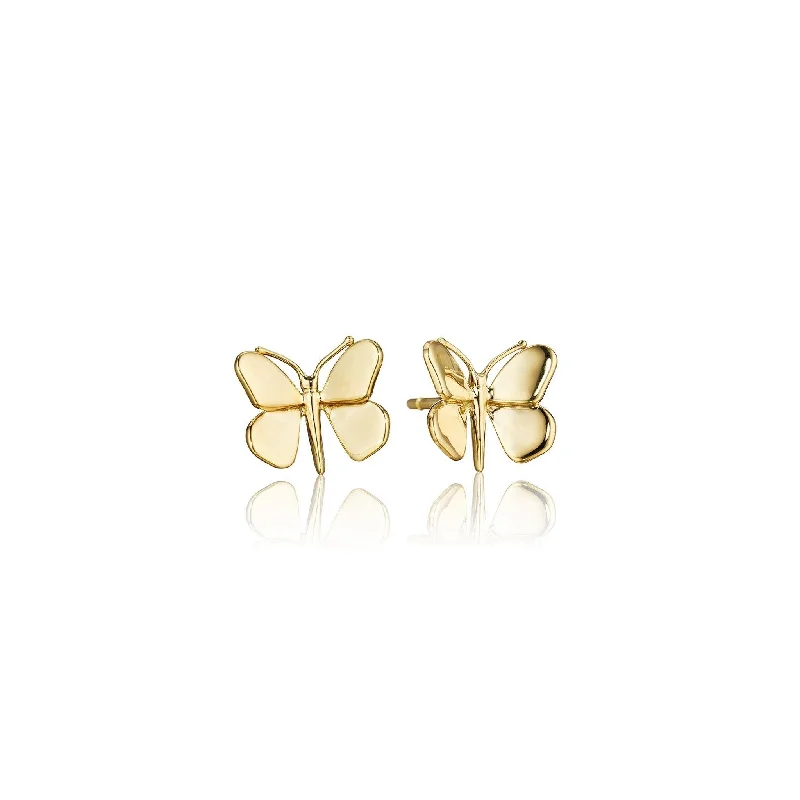 Unique Gold Earrings-Wonderland Butterfly Studs