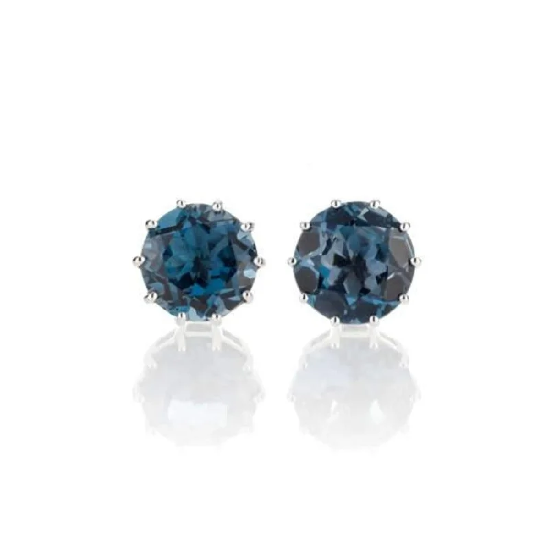 Unique Pearl Earrings-Dottie Earrings in London Blue Topaz