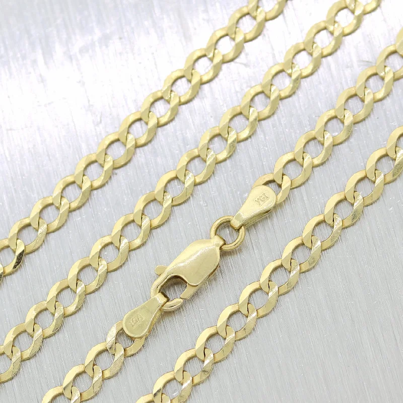 Modern 8.38g 14k Yellow Gold Cuban Curb Link 22" Chain Necklace