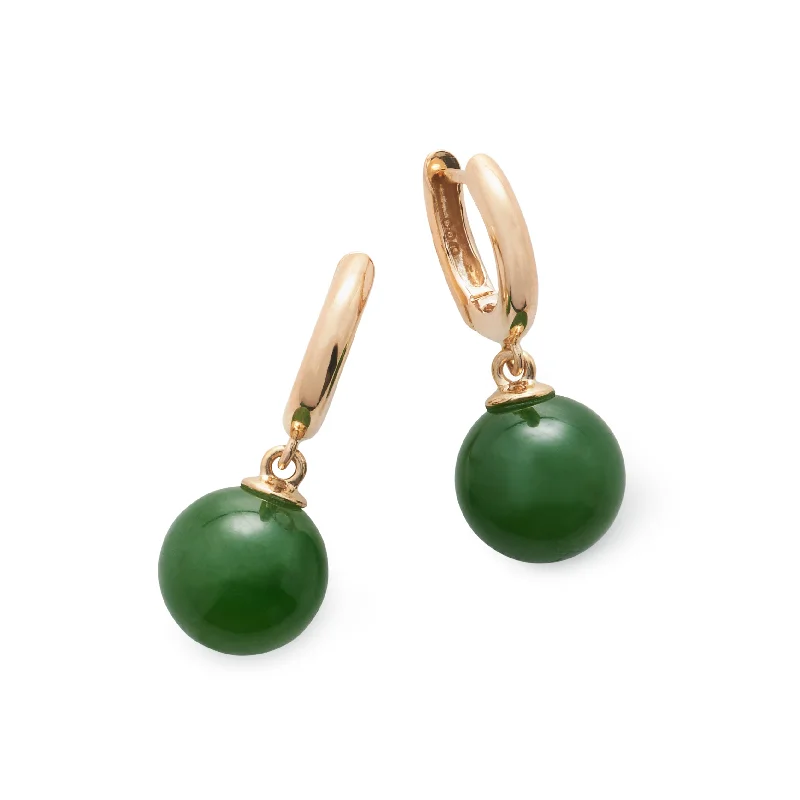 Fashionable Drop Earrings-Soho Earrings in Green Nephrite Jade