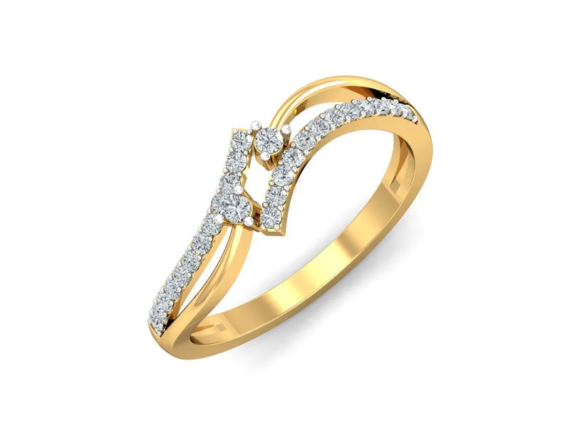 Diamond Anniversary Ring-Bright Conjoining Lines Ring