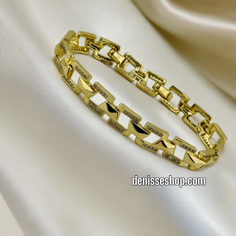 Elegant Crystal Bracelet for Weddings-14K GOLD BRACELET BR356