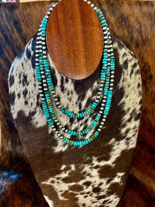 Navajo Pearl with Kingman Turquoise Necklace