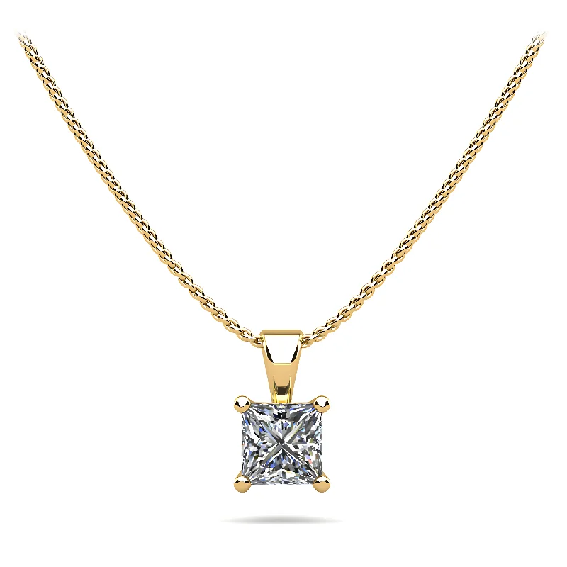 Princess Cut Diamond Solitaire Pendant