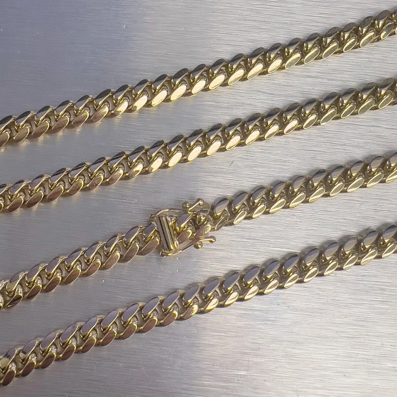 14k Yellow Gold Miami Cuban Link Chain Hidden Clasp Necklace 24.5" 67.6g