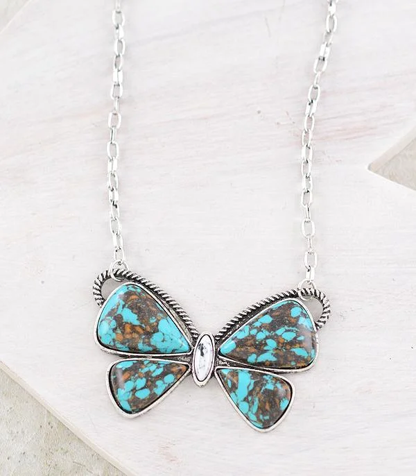 Western Turquoise Butterfly Necklace