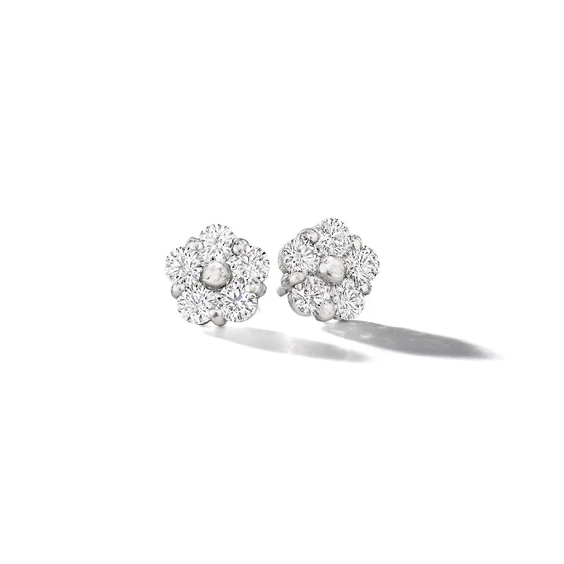 Minimalist Stud Earrings-Anzia Flower Diamond Stud Earrings – XL