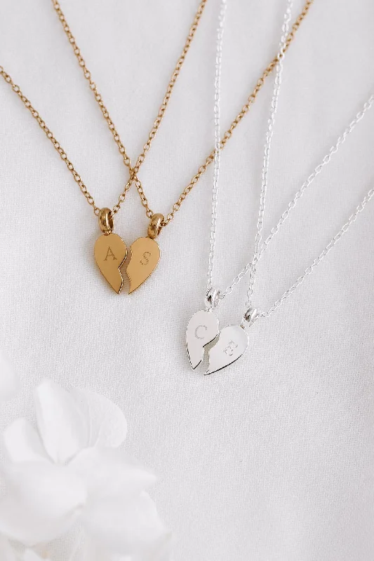 Giselle - Stainless Steel Monogram Heart Necklaces